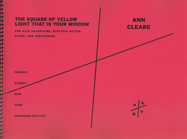 Square of Yellow Light That Is Your Window : For Alto Sax, Electric Guitar, Piano and Percussion.