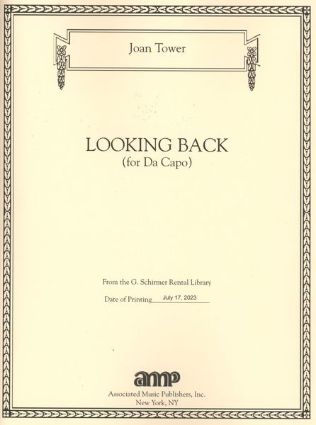 Looking Back : For Flute, Clarinet, Violin, Cello and Piano.