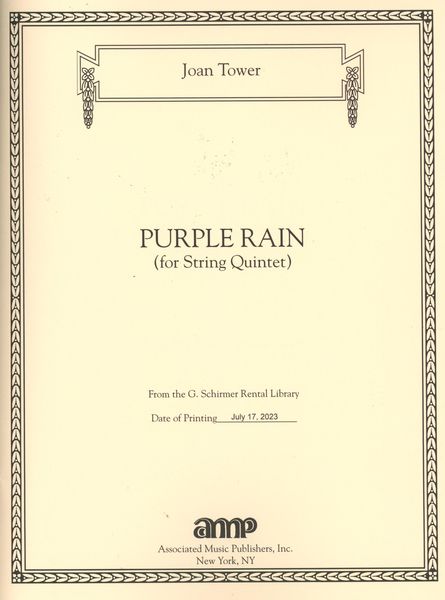 Purple Rain : For String Quintet.