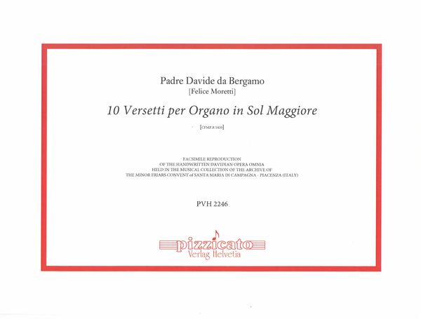 10 Versetti Per Organo In Sol Maggiore, Cfmp.R 1410.