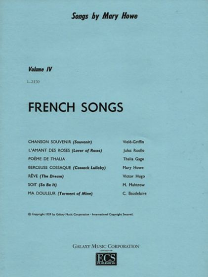 Songs, Volume 4 - French Songs : For Voice and Piano [Download].