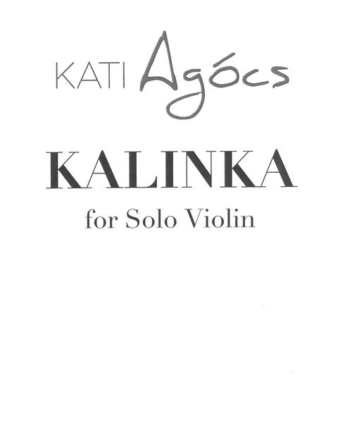 Kalinka : For Solo Violin (2021).