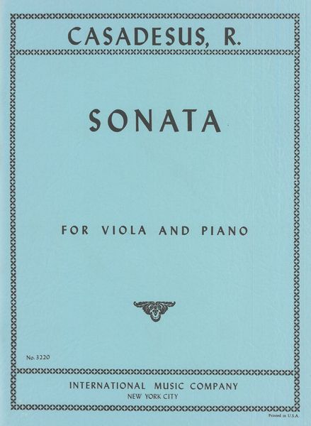 Sonata, Op. 12 : For Viola and Piano.