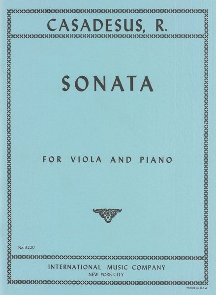 Sonata, Op. 12 : For Viola and Piano.