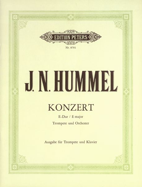 Konzert Für Trompete und Orchester E-Dur : Ausgabe Für Trompete und Klavier.