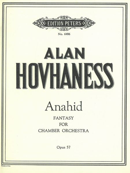 Anahid, Op. 57 : Fantasy For Chamber Orhcestra.