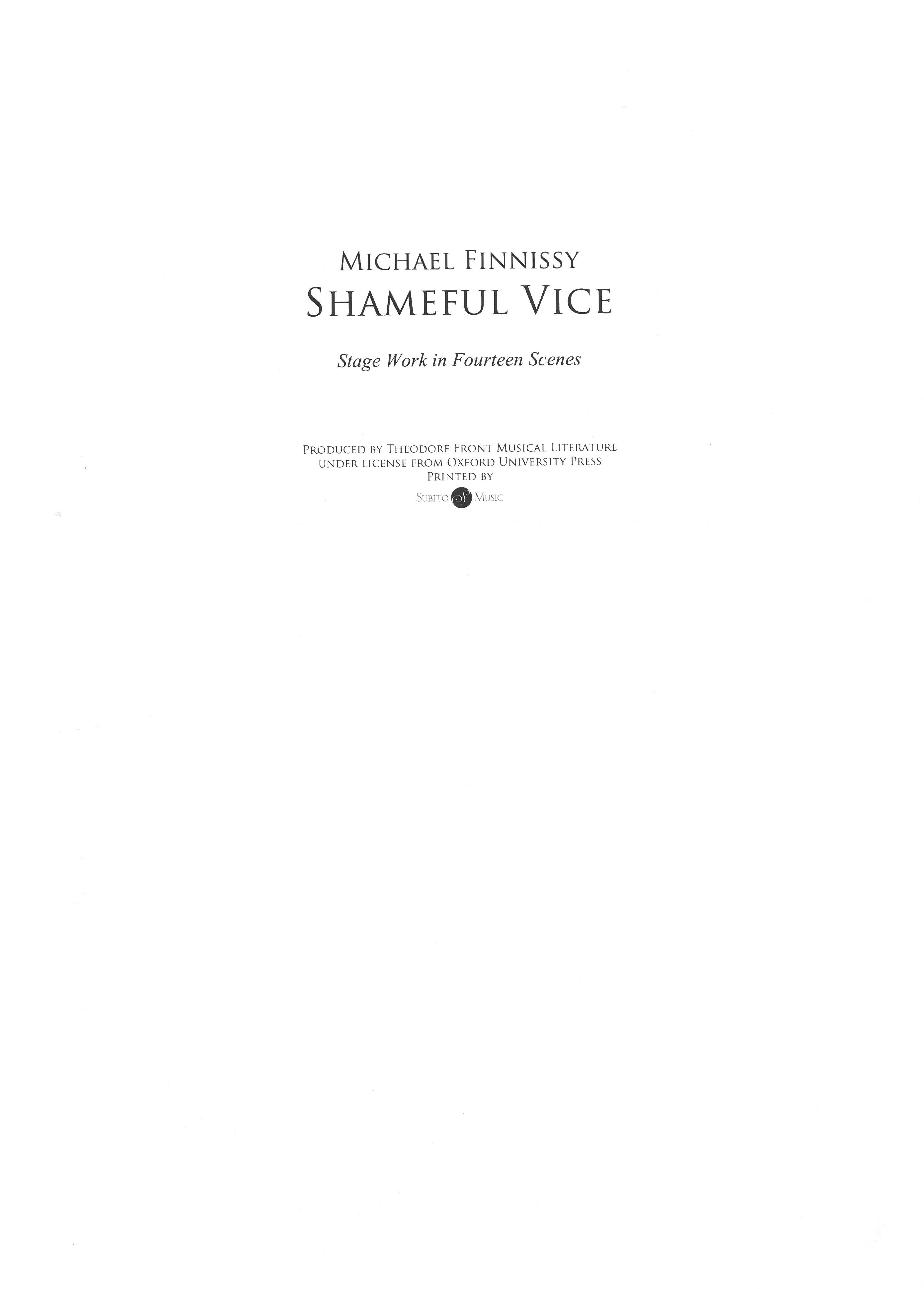 Shameful Vice : Stage Work In Fourteen Scenes.