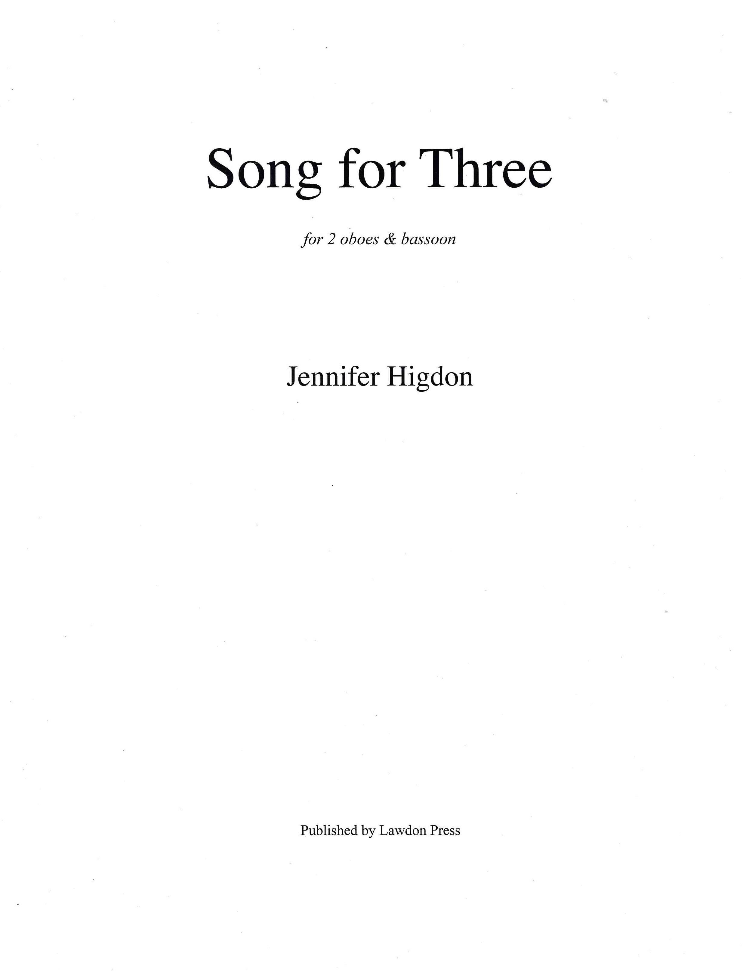 Song For Three : For 2 Oboes and Bassoon.