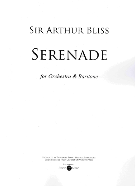 Serenade In Four Movements : For Orchestra and Baritone.