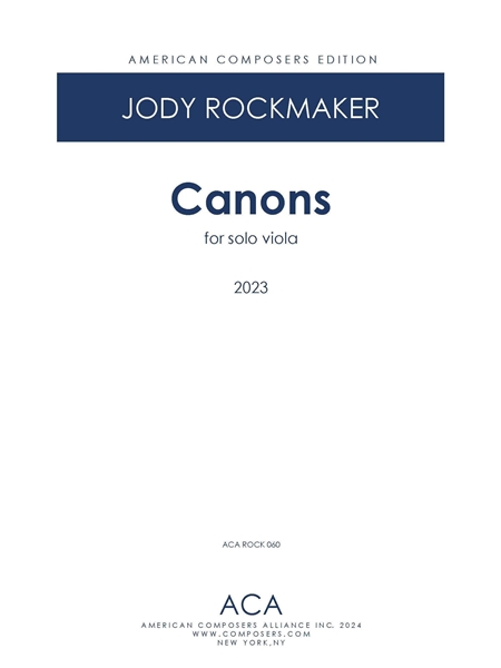 Canons : For Solo Viola (2023).
