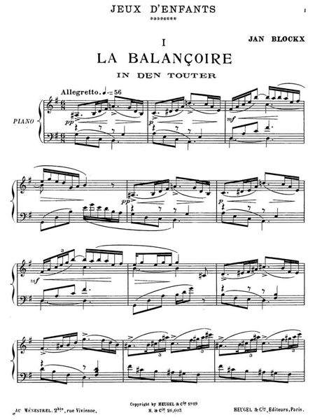 Jeux d'Enfants : Deux Pièces Pour Piano ; le Monde Des Enfants : Six Pièces Pour Piano.