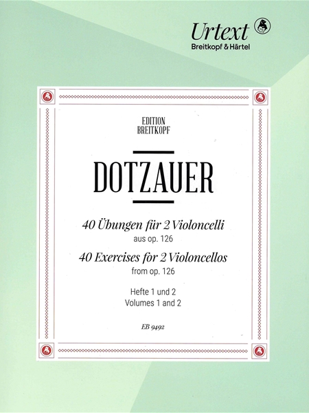 40 Übungen Für 2 Violoncelli, Aus Op. 126 : Volumes 1 and 2 / edited by Tobias Bonz.