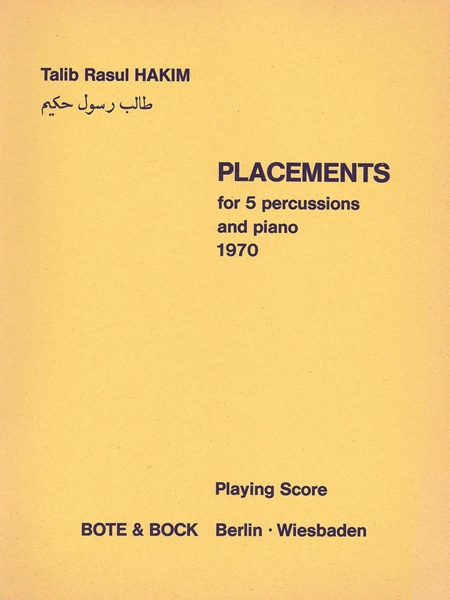 Placements : For 5 Percussions and Piano (1970).