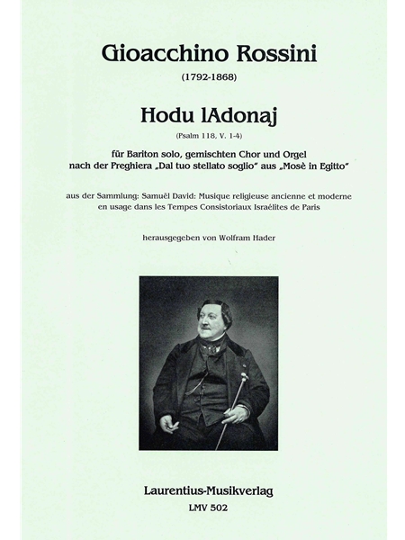 Hodu Ladonaj (Psalm 118, V. 1-4) : Für Bariton Solo, Gemischten Chor und Orgel / Ed. Wolfram Hader.
