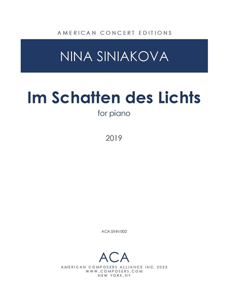 Im Schatten Des Lichts : For Piano (2019).