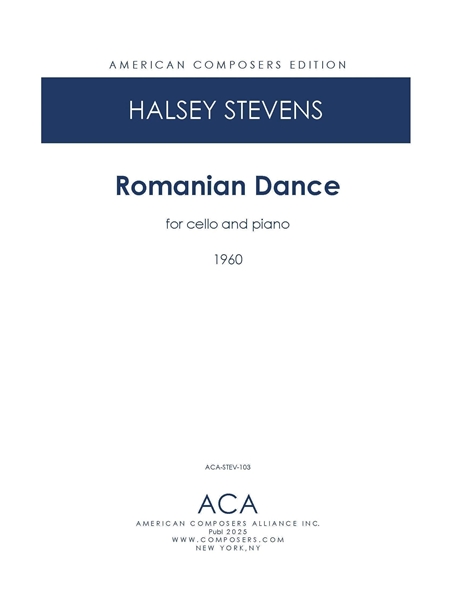 Romanian Dance - Jocul Drustelor : For Violoncello and Piano (1960).