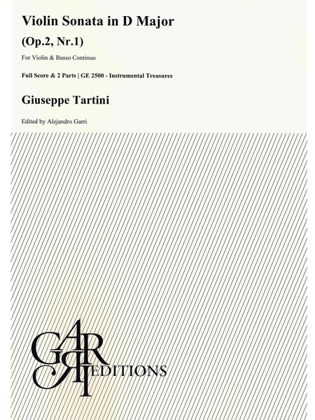 Violin Sonata In D Major (Op.2, Nr.1) : For Violin & Basso Continuo / Ed. Alejandro Garri.