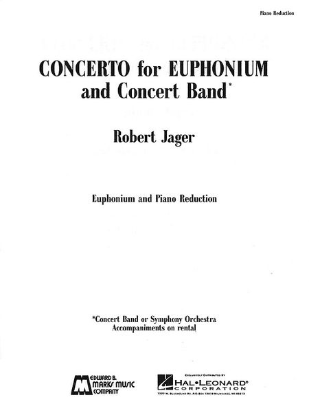Concerto For Euphonium and Concert Band : Piano reduction.