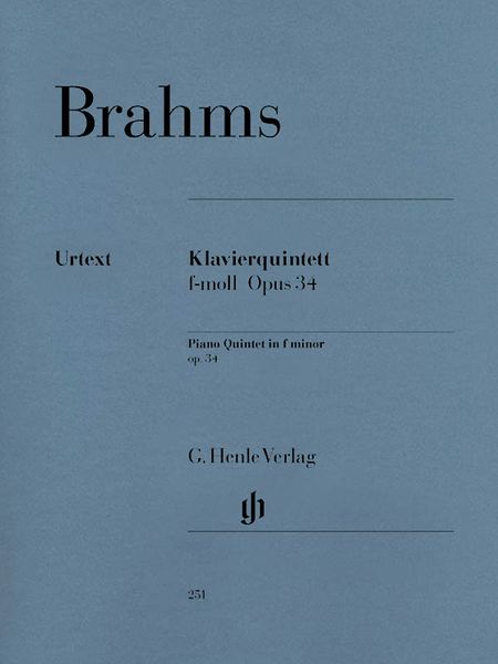 Quintet In F Minor, Op. 34 : For 2 Violins, Viola, Violoncello & Piano / Revised Edition.