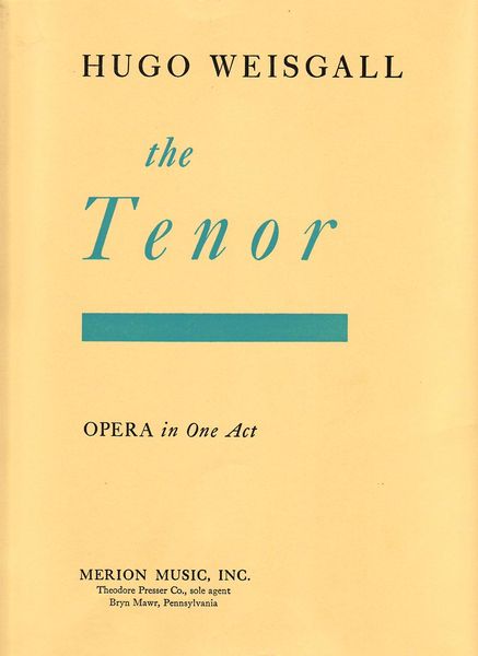Tenor : Opera In One Act.