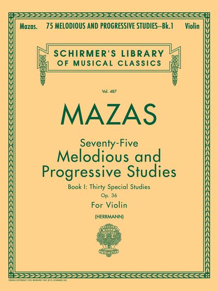 75 Melodious & Progressive Studies, Op. 36/1 : For Violin.