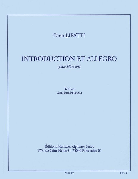 Introduction Et Allegro : For Flute Solo / Edited By Gian-Luca Petrucci.