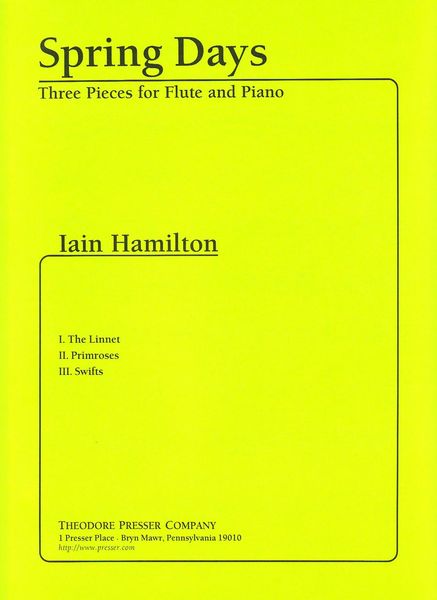 Spring Days : Three Pieces For Flute And Piano (1996).
