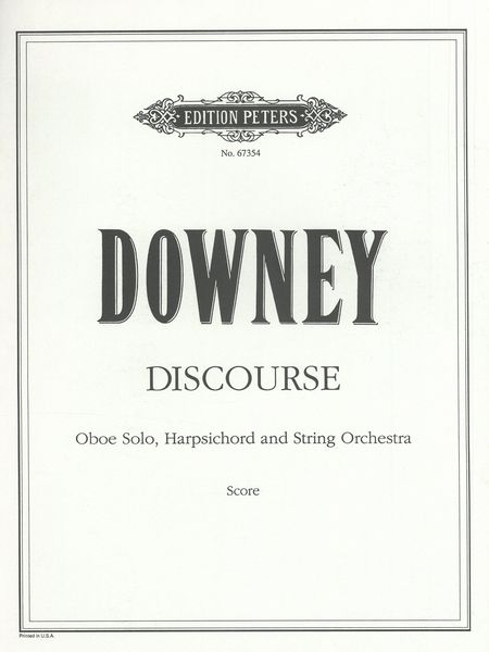 Discourse : For Oboe, Harpsichord And String Orchestra.