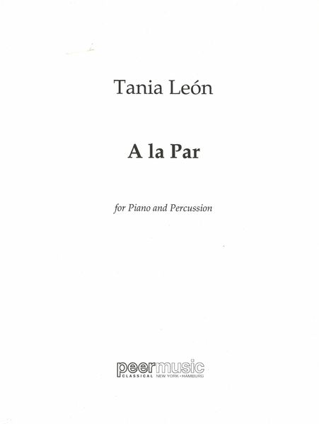 A La Par : For Piano And Percussion.