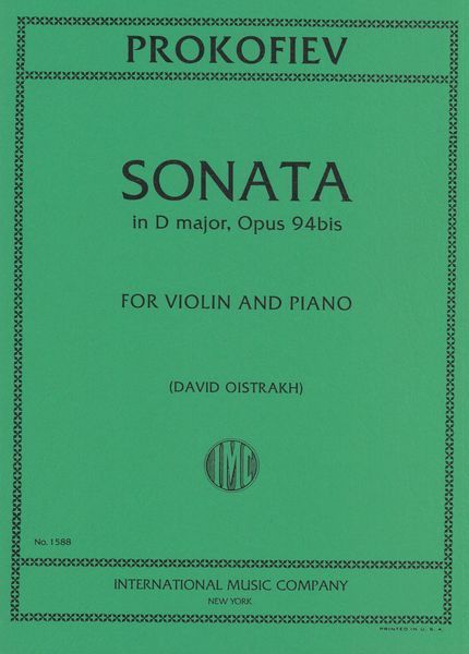 Sonata In D Major, Op. 94a : For Violin and Piano / edited by David Oistrakh.