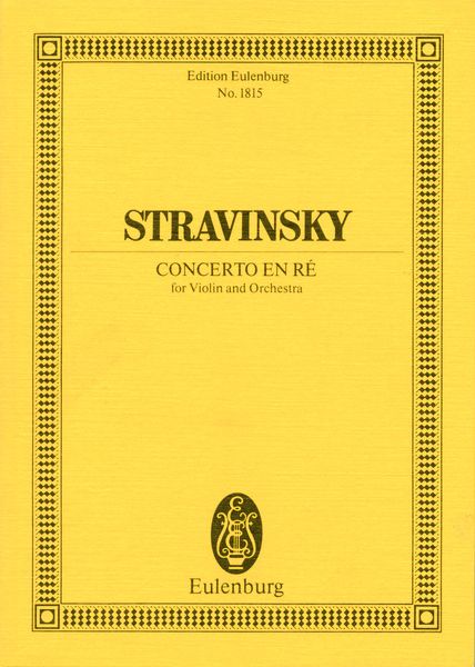 Violin Concerto In D = Concerto In Ré : For Violin and Orchestra.
