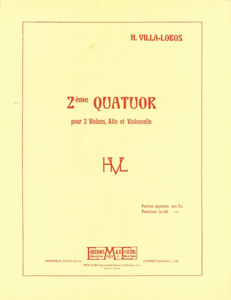 String Quartet No. 2 (1915).