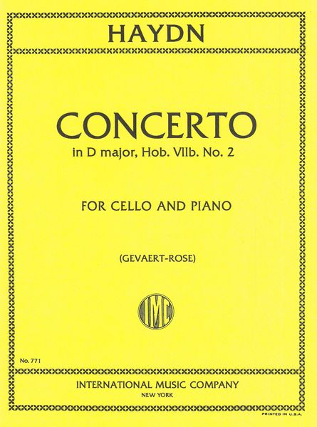 Concerto In D Major, Hob. VIIb No. 2 : For Violoncello and Piano.