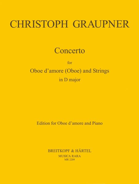 Concerto In D Major : For Oboe d'Amore (Oboe) and Strings - Piano reduction.
