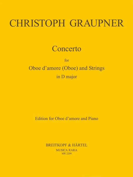 Concerto In D Major : For Oboe d'Amore (Oboe) and Strings - Piano reduction.