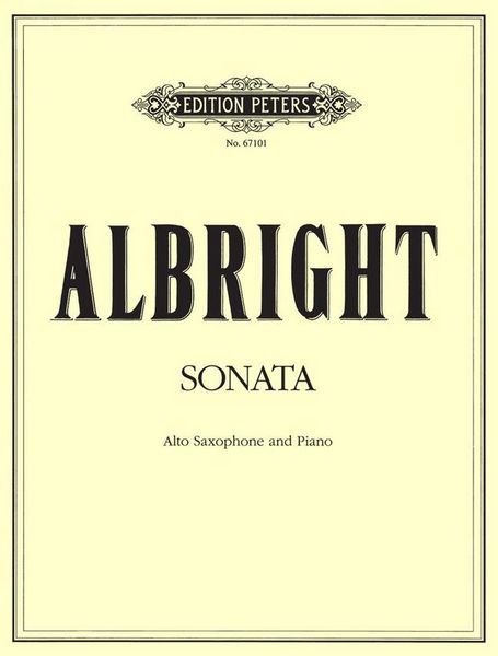 Sonata : For Alto Saxophone and Piano.