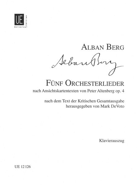 Altenberg-Lieder : Ausgabe Für Singstimme und Klavier.