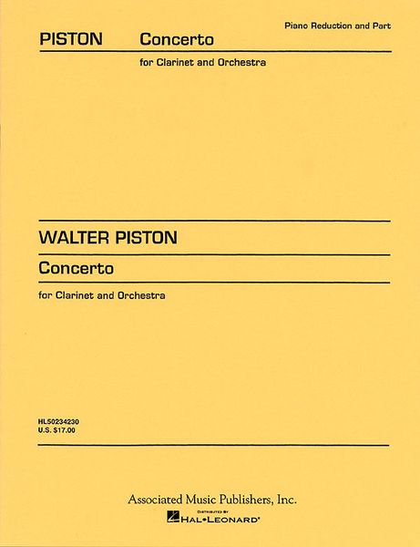 Concerto : For Clarinet and Orchestra - reduction For Clarinet and Piano.