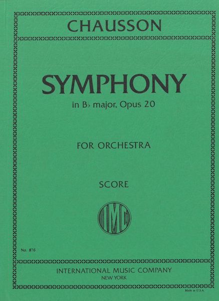 Symphonie En Si-Bemoll Majeur, Op. 20.